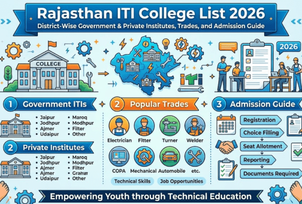 Rajasthan ITI College List 2026: District-Wise Government & Private Institutes, Trades, and Admission Guide